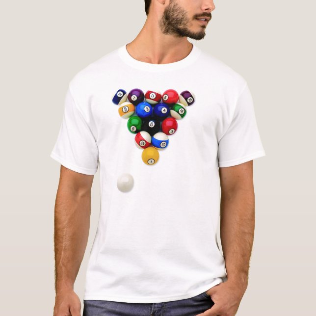Camiseta das bolas de piscina de Billard (Frente)