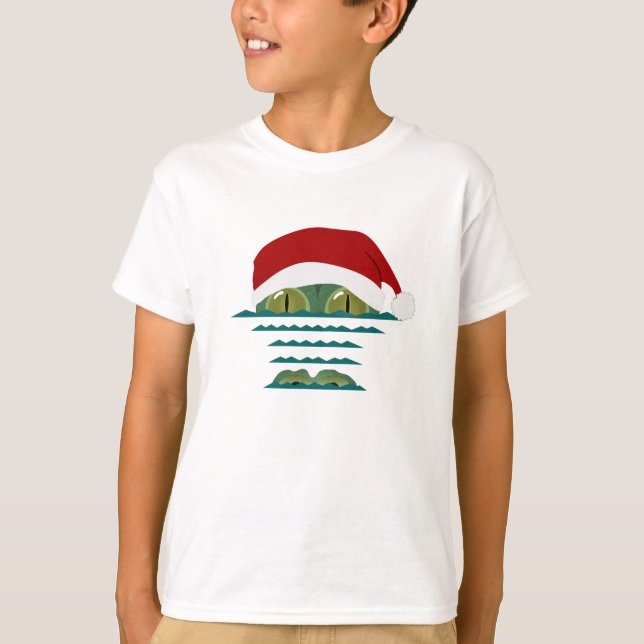 Camiseta das Crianças de Natal Grande Croc (Frente)