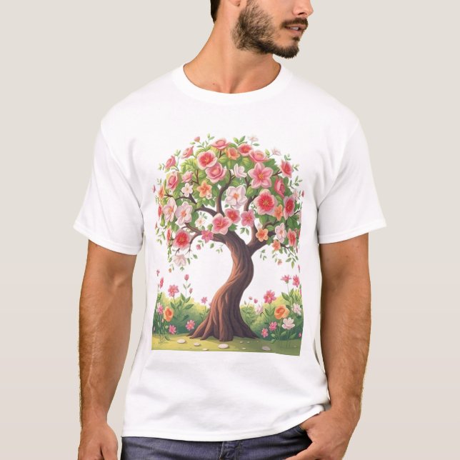 Camiseta das Flores Grandes (Frente)