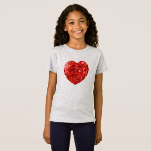 Camiseta das garotas de coração de diamante