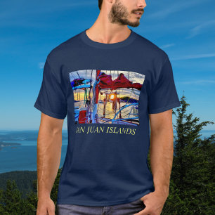 Camiseta das Ilhas San Juan Sunset e Sailboat