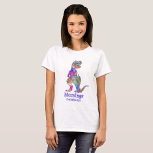 Camiseta Das manhãs arte engraçada do dinossauro da era T