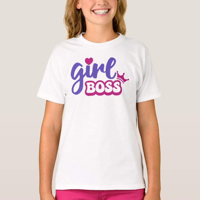 Camiseta das Meninas Chefe - Gráfico de Crianças E (Frente)