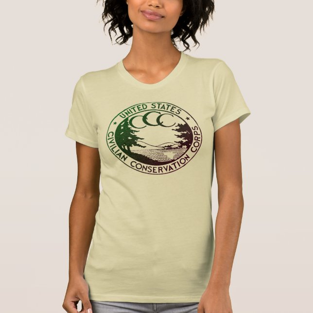 Camiseta das mulheres da Civilian Conservation Cor (Frente)