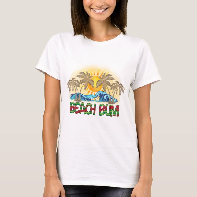Camiseta das mulheres de Beach Bum Summer (Frente)