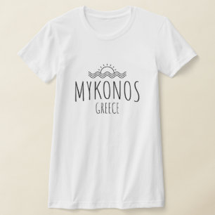 Camiseta das mulheres Grécias Mykonos
