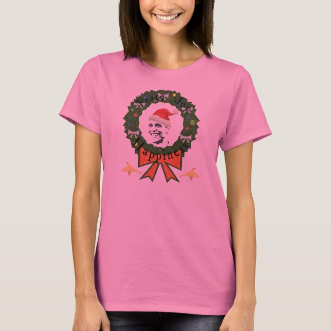Camiseta Das mulheres longas da Capa do feriado festivo de (Frente)