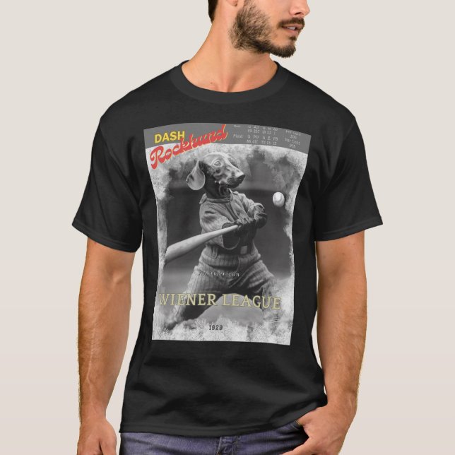 Camiseta Dash Rockhund Jogador de bola base (Frente)