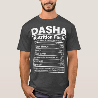 Camiseta Dasha Nutrition FactsDasha Name Birthday
