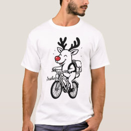 Camiseta Dasher, a Rena, Montado em uma Bicicleta