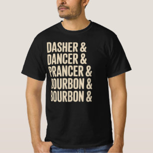 Camiseta Dasher Dancer Prancer & Bourbon Natal Férias