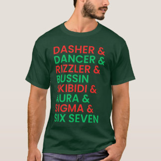 Camiseta Dasher Dancer Prancer Rizzler 67 Crianças Divertid