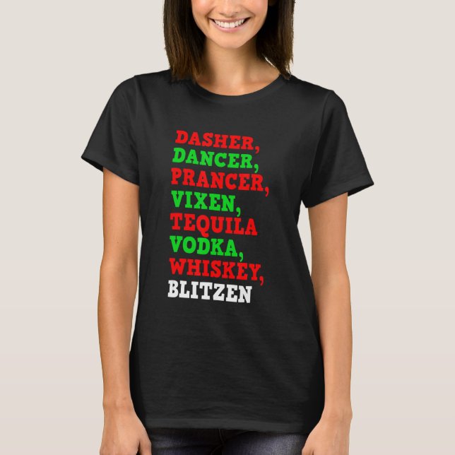 Camiseta Dasher Dancer Prancer Vixen (Frente)