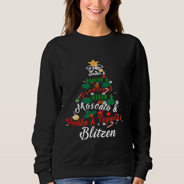 Camiseta Dasher Dancer Prancer Vixen Moscato Vodka Tequila (Frente)