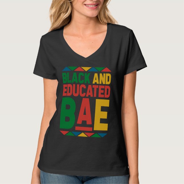 Camiseta Dashiki Black History Month Black And Educated BAE (Frente)