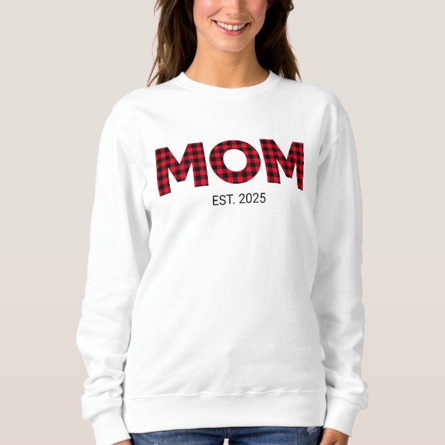 Camiseta Data de Fundação da Mamãe Xadrez Búfalo Moderna (Frente)