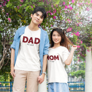 Camiseta Data de Fundação do Pai Moderno Xadrez de Búfalo