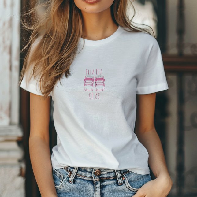Camiseta Data de Nascimento Personalizada Baby Loa (Baby Loading Please Wait Custom Due Date Shirt)