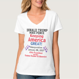 Camiseta DATA DE NOMES DE EDIÇÃO Azul Branco Trump Red