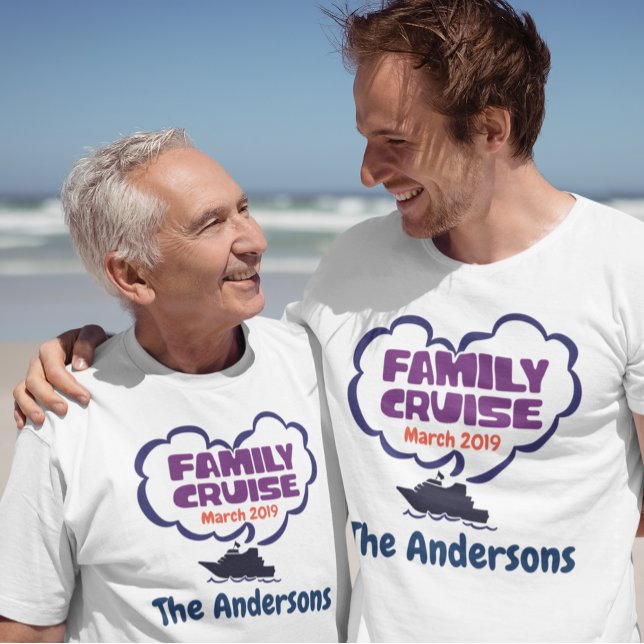 Camiseta Data de Viagem de Cruzeiro Personalizada para Famí (Criador carregado)