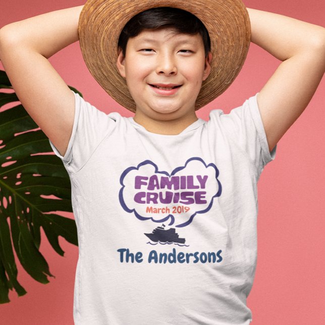 Camiseta Data de Viagem de Cruzeiro Personalizada para Famí (Criador carregado)