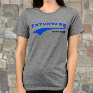 Camiseta Data extrovertida azul do costume do Swoosh da