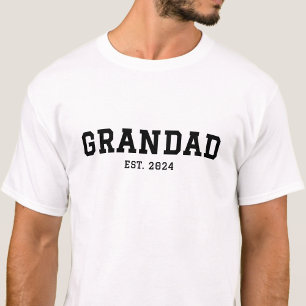 Camiseta Data Personalizada Preto Estabelecido Avô