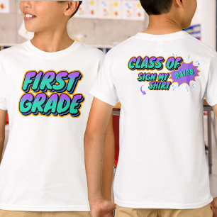Camiseta Data Personalizada Sinal de Primeiro Grau Minha Me