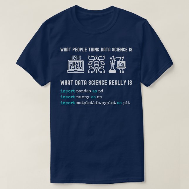Camiseta Data Science Programação numpy pandas matpl (Frente do Design)