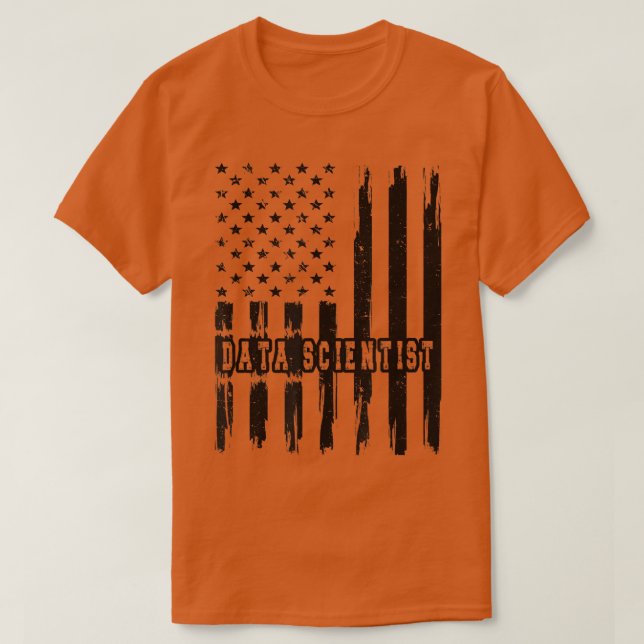 Camiseta Data Scientist US Flag Machine Learning Data Scien (Frente do Design)