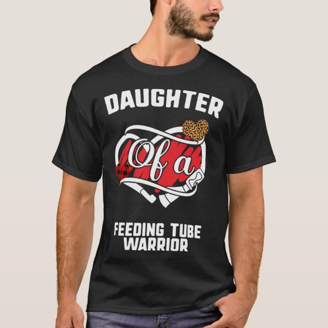 Camiseta Daughter Feeding Tube Awareness Leopard Buffalo Pl (Frente)