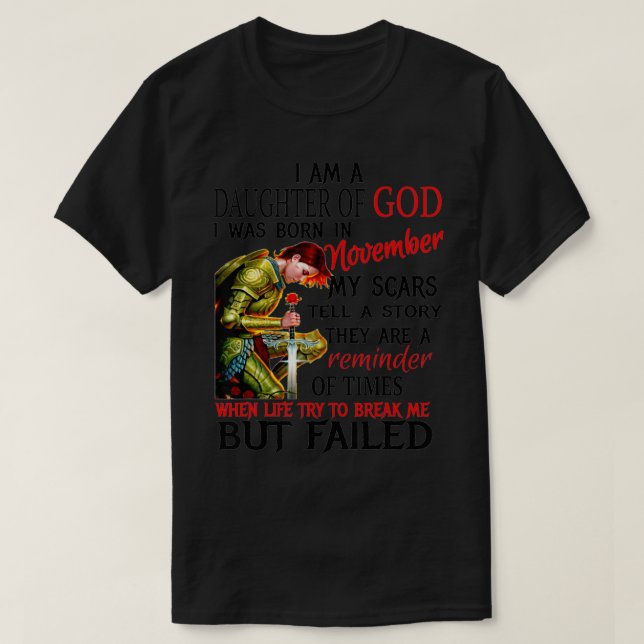 Camiseta DAUGHTER OF GOD November  (Frente do Design)
