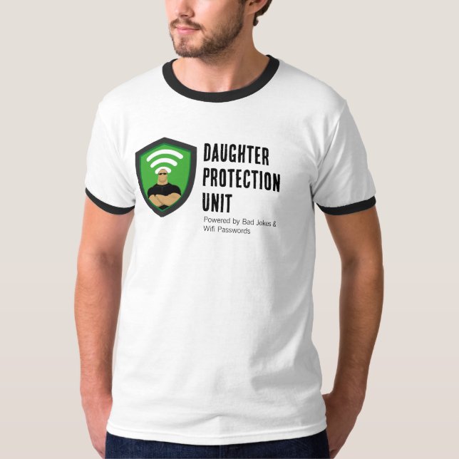 Camiseta Daughter Protection Unit Dad Funny Design (Frente)