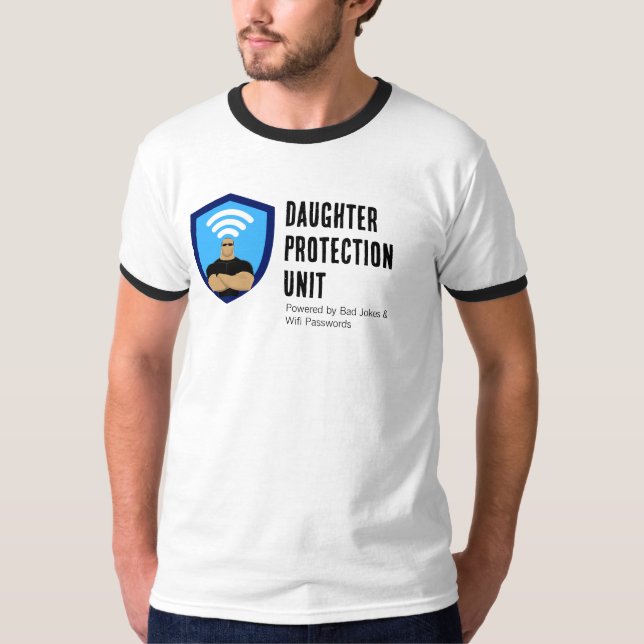 Camiseta Daughter Protection Unit Dad Funny Design (Frente)