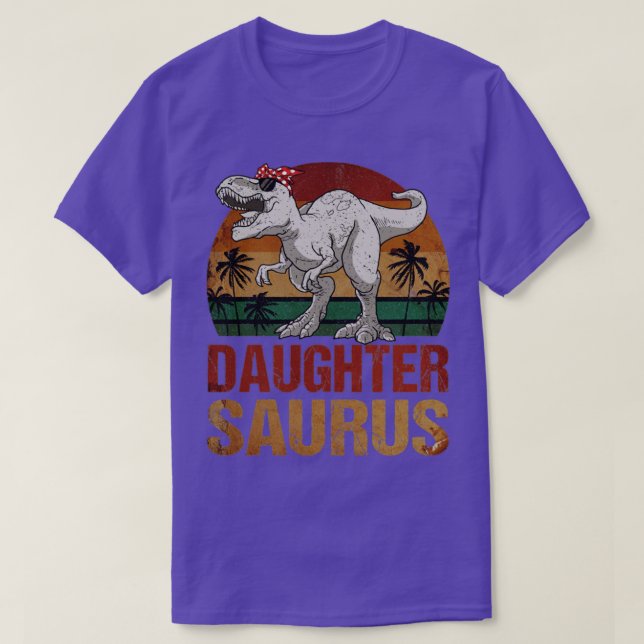 Camiseta Daughtersaurus T Rex Dinossaur Filha Saurus Vint (Frente do Design)