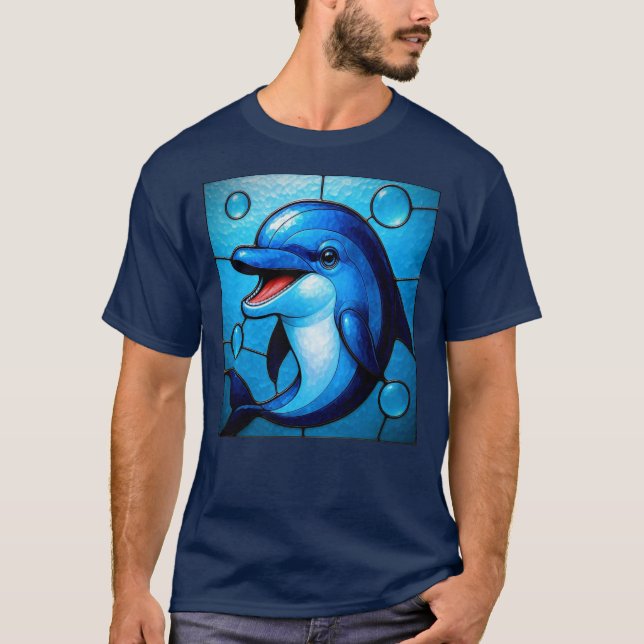 Camiseta Dauphin bleu joyeux (Frente)