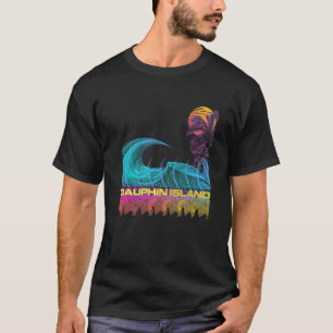 Camiseta Dauphin Island Retro 80s Style Vintage Vaporwave