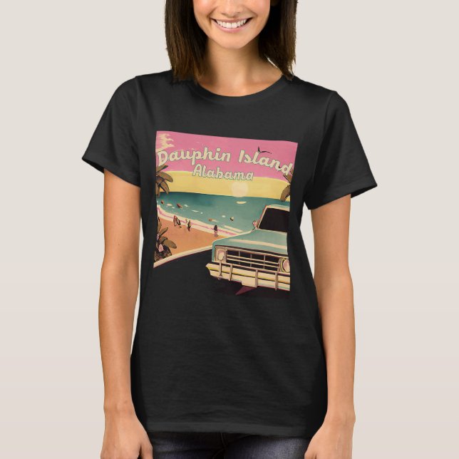 Camiseta Dauphin Island Retro Beach VacGraphics Alaba (Frente)