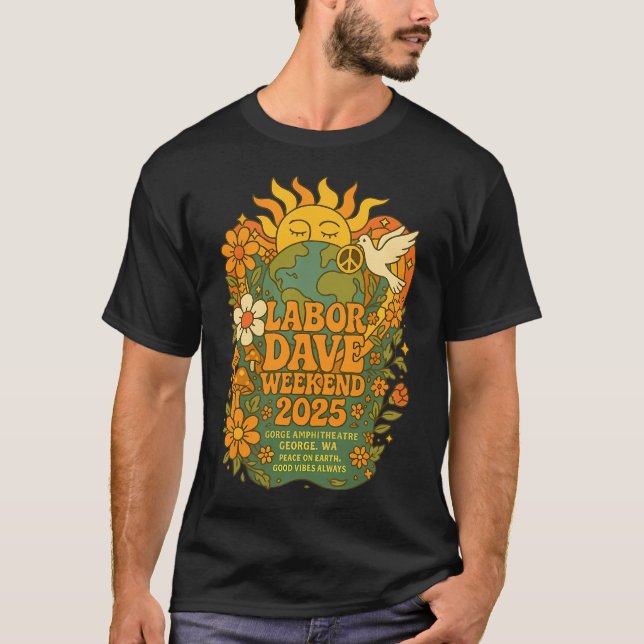 Camiseta Dave Matthews turnê 2025 Labor Dave Fim de Semana  (Frente)