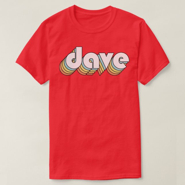 Camiseta Dave Retro Rainbow Tipografia Estilo Desvanecido (Frente do Design)