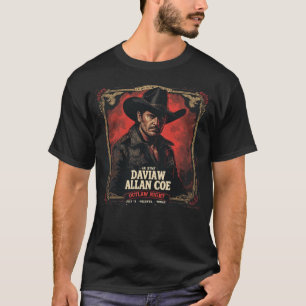 Camiseta David Allan Coe Noite Fora da Lei - Helotes Texas