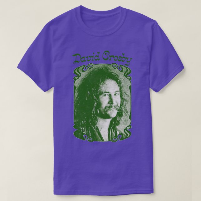 Camiseta David Crosby Estilo Vintage Retro Arte Vã (Frente do Design)