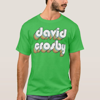 Camiseta David Crosby Retro Rainbow Tipografia Estilo Desva