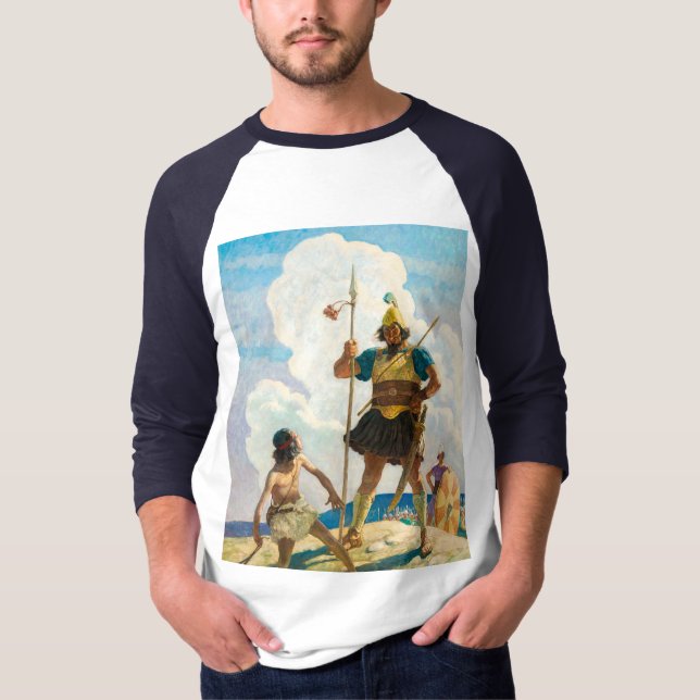 Camiseta David e Golias, 1940, por Newell Convers Wyeth (Frente)