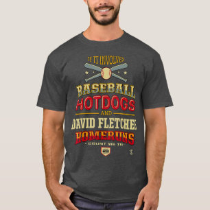 Camiseta David Fletcher Se Envolver Cães Hotéis De Baseball