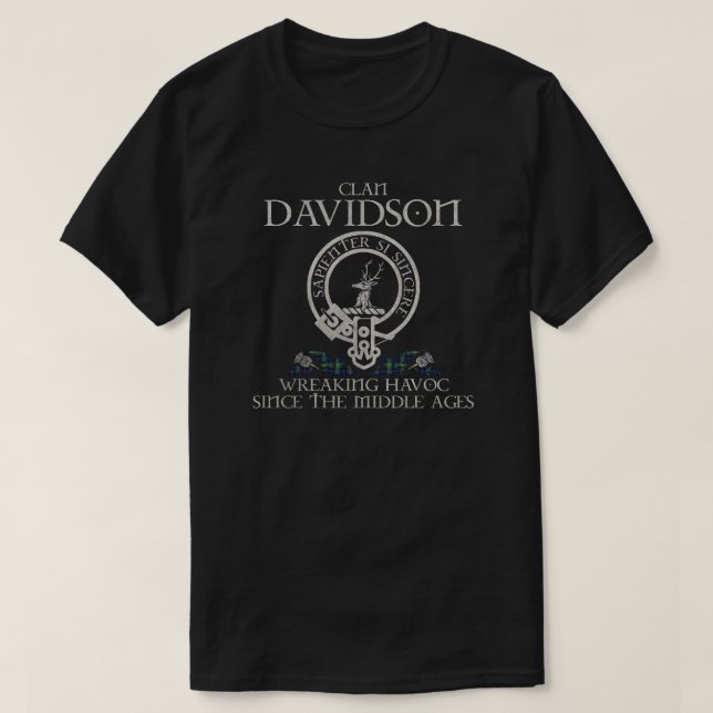 Camiseta Davidson de Tulloch Clan crest apelido escocês ta (Frente do Design)