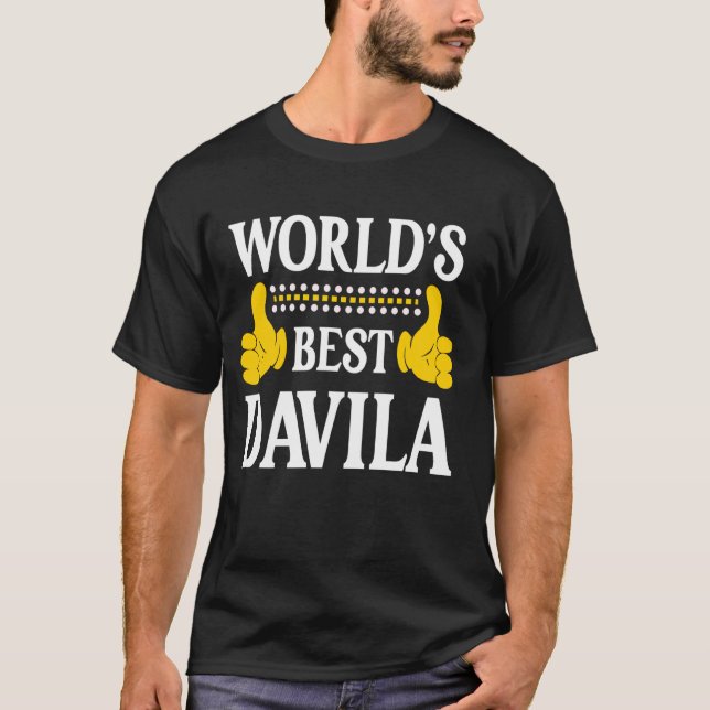 Camiseta Davila Surname Team Family Sobrenome World's Best (Frente)