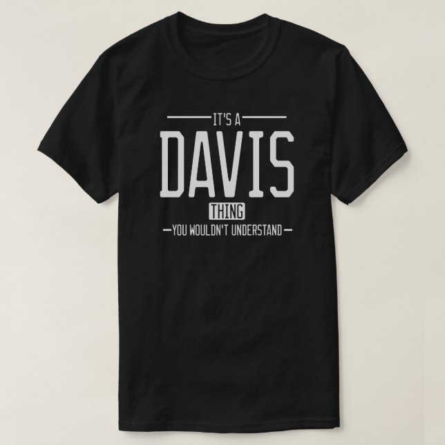 Camiseta Davis tem um sobrenome engraçado (Frente do Design)