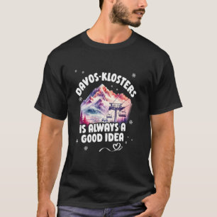 Camiseta Davos Klosters Ski Resort Swiss Alps Skiting Switz