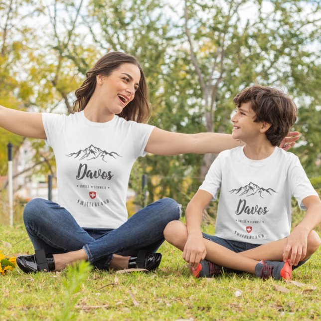 Camiseta Davos, Suiça. Aventura de Montanha Personalizada (Criador carregado)